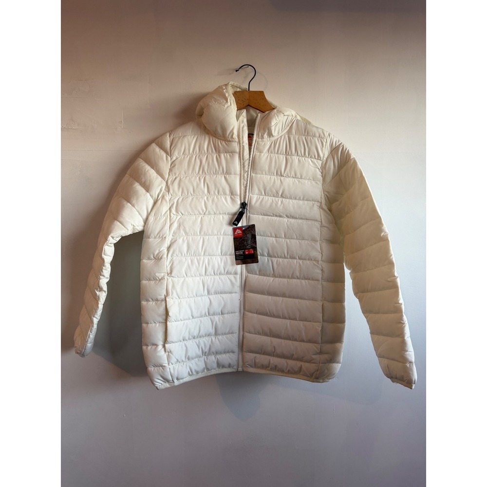 Ozark Trail Kids XL 14-16 Lightweight Puffer Jacket Hooded New Ivory White NWT